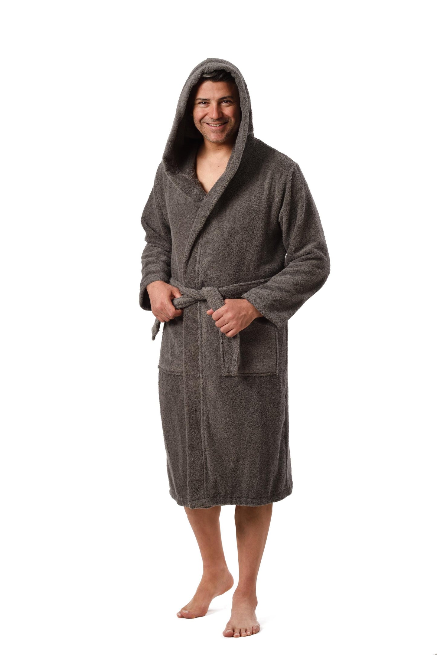 Men's Hooded Turkish Cotton Terry Bathrobe | Cozy Spa Robe for Home